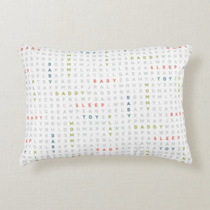 Sweet Baby Alphabet ABCs Modern Colours Accent Pillow