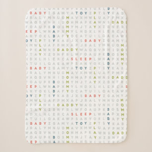 Sweet Baby Alphabet ABCs Modern Colours Sherpa Blanket