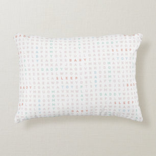 Sweet Baby Alphabet ABCs Pastel Colours Pink Accent Pillow