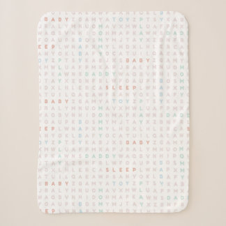 Sweet Baby Alphabet ABCs Pastel Colours Pink Sherpa Blanket