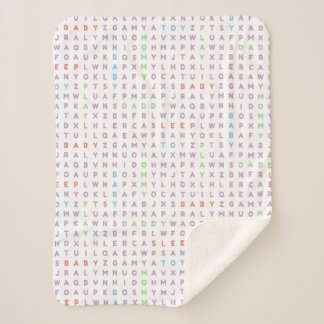 Sweet Baby Alphabet ABCs Rich Warm Colours Sherpa Blanket