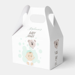 Sweet Baby and Bear Balloon Baby Shower Favor Box