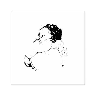 Sweet Baby Angel sleeping in a cloud Rubber Stamp