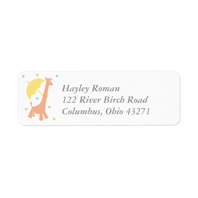 Sweet Baby Animals Baby Shower Address (Front)