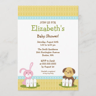 Sweet Baby Animals Baby Shower Invitation