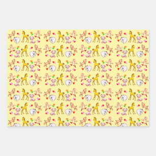 Sweet baby animals wrapping paper sheet