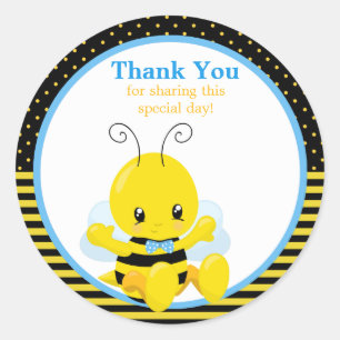 Sweet Baby Bee Boy Thank You Sticker