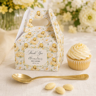 Sweet Baby Bee Floral Yellow Watercolor Favor Box