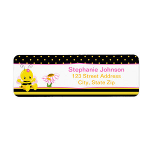 Sweet Baby Bee Girl Return Address Labels