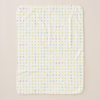 Sweet Baby Boy Alphabet ABCs Traditional Colours Sherpa Blanket