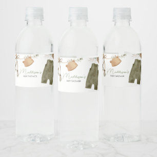 Sweet Baby Boy Boho Clothes Baby Shower Water Bottle Label