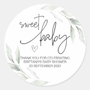 Sweet Baby Boy Girl Cute Baby Shower Party Favour Classic Round Sticker