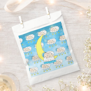 Sweet Baby boy Sleeping on Moon Baby Shower Favour Bag