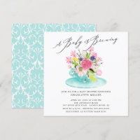 Sweet Baby Brewing Floral Baby Tea Invitation