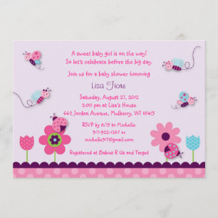 Sweet Baby Bug Baby Shower Invitations