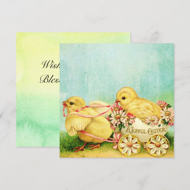 Sweet Baby Chicks Cartes de Pâques Personnaliser l (Devant / Derrière)
