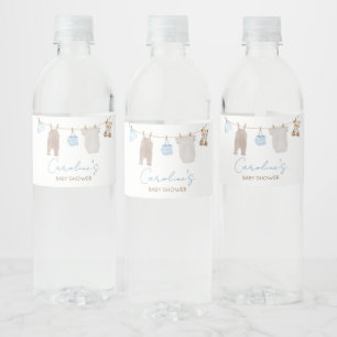 Sweet Baby Clothesline Baby Shower Water Bottle Label
