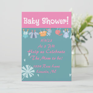 Sweet Baby Clothesline Shower Card