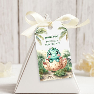 Sweet Baby Dino Hatching Soon Gift Tags Shower