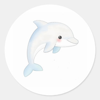 Sweet Baby Dolphin Calf Sticker Watercolor