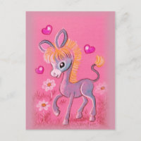 Sweet Baby Donkey With Hearts