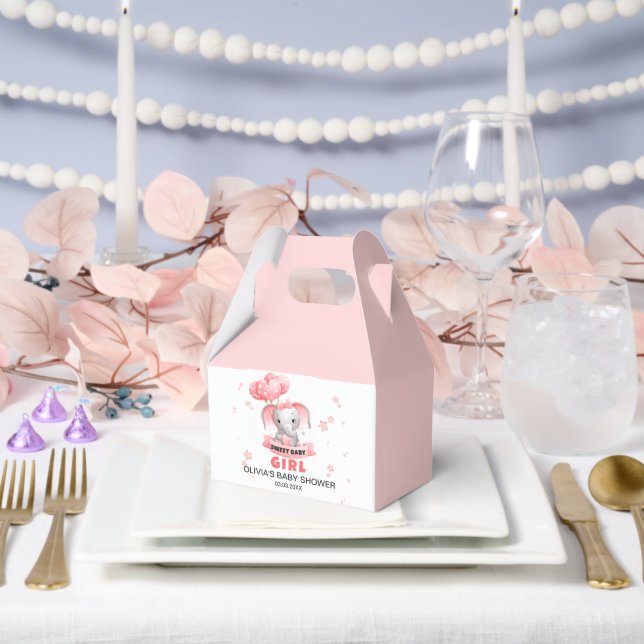 Sweet Baby Elephant Baby Shower Favor Box (Wedding)