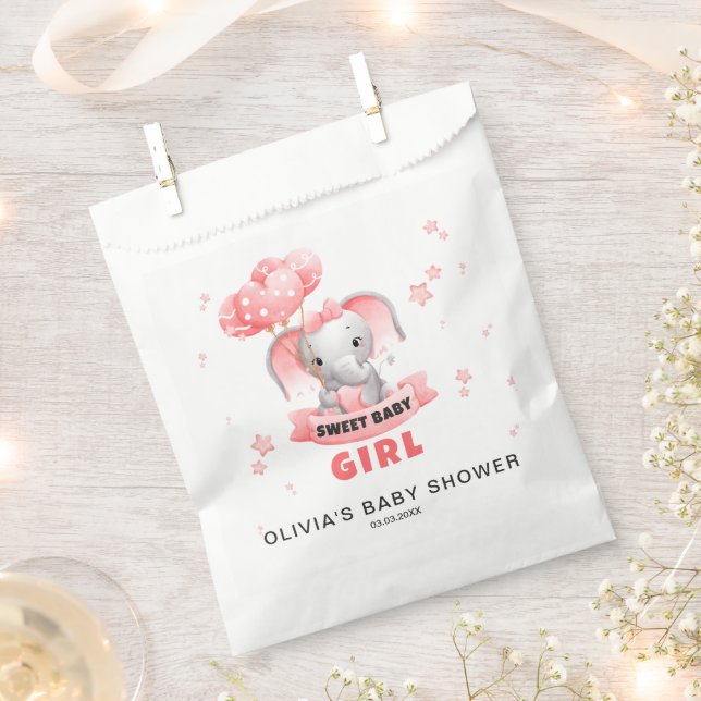 Sweet Baby Elephant Baby Shower Favour Bag (Clipped)