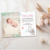 Sweet Baby Elephant & Leaves Photo Birth