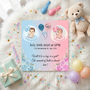 Sweet Baby Gender Reveal Invitation