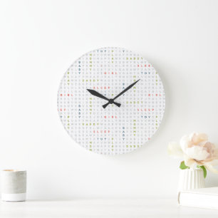Sweet Baby Girl Alphabet ABCs Modern Colours Large Clock