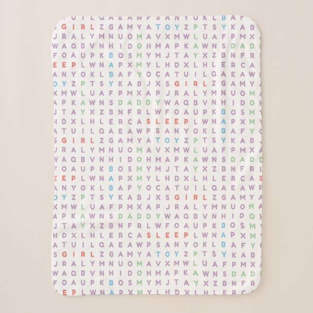 Sweet Baby Girl Alphabet ABCs Rich Warm Colours Sherpa Blanket (Front)