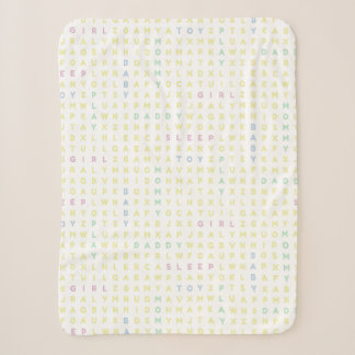 Sweet Baby Girl Alphabet ABCs Traditional Colours Sherpa Blanket