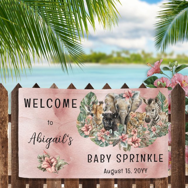 Sweet Baby Girl Animals Tropical Safari Sprinkle Banner (Creator Uploaded)