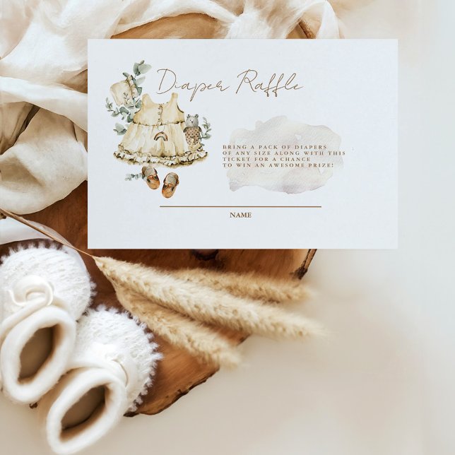 Sweet Baby Girl Boho Diaper Raffle Enclosure Card (Creator Uploaded)