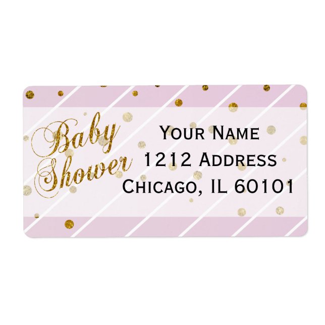 Sweet Baby Girl Rose & Gold Confetti | BABY SHOWER (Devant)