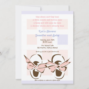Sweet Baby Girl Shoe Shower Invitation