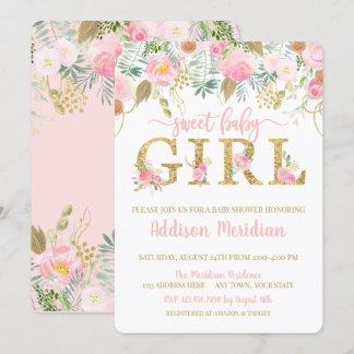 Sweet Baby Girl Shower Invitation