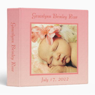 Sweet Baby Girl's First Photo Album Personalized Binder