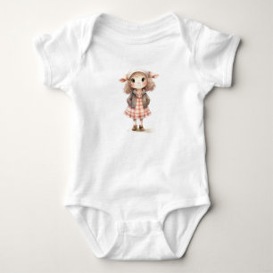 Sweet Baby Lamb in Plaid Dress Bodysuit