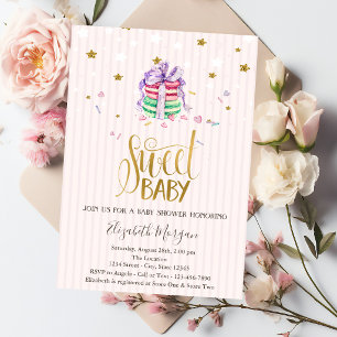 Sweet Baby Macarons Stars  Baby Shower Invitation