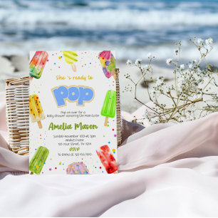 Sweet Baby on the Way   Ice Cream Pop Baby Shower Invitation