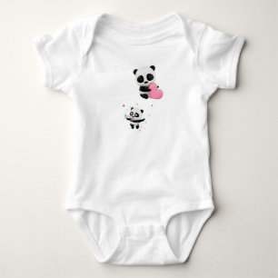 Sweet Baby Panda Cushion Two Happy Pandas Pillow Bodysuit