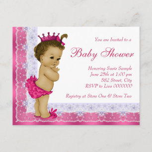Sweet Baby Pink and Purple Baby Shower Invitation