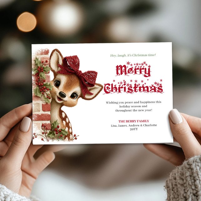 Sweet Baby Reindeer Watercolor Funny Greeting Card (Sweet Baby Reindeer Watercolor Funny Greeting Card

)