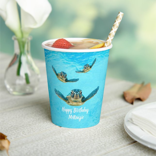 Sweet Baby Sea Turtles Paper Cups (Insitu)