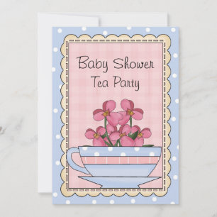 Sweet Baby Shower Tea Party Invitation