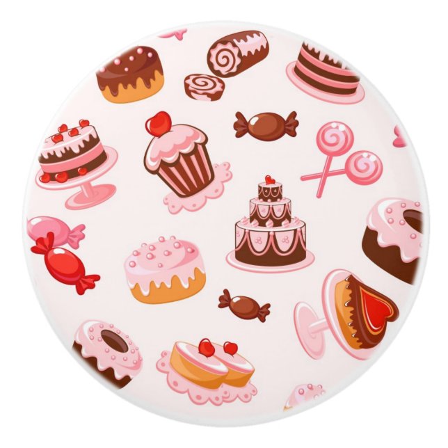 Sweet background ceramic knob (Front)