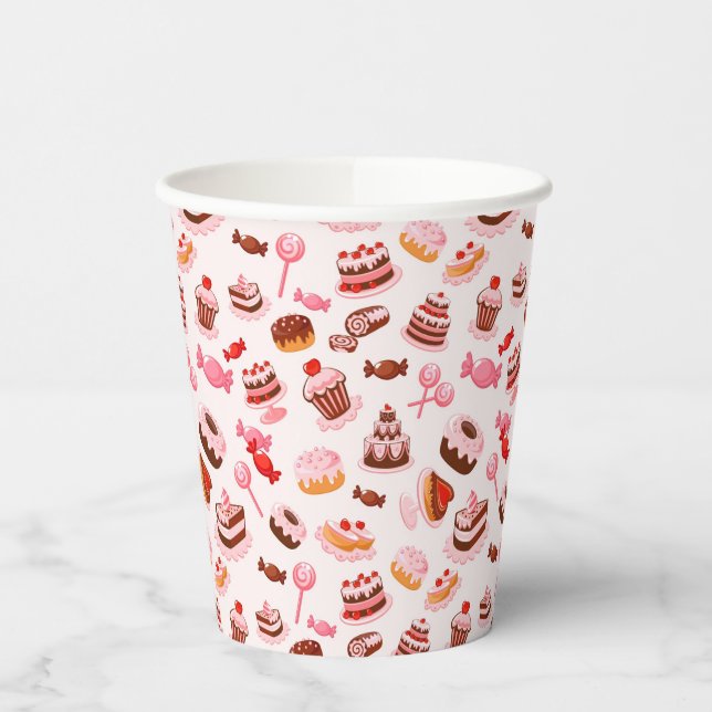 Sweet background paper cups (Left)