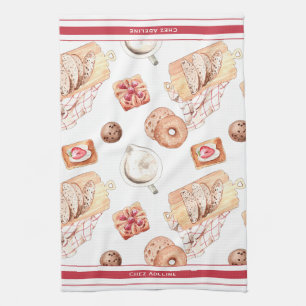 Sweet Baked Pastries Customizable Kitchen Towel