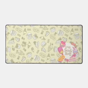 Sweet Bakery and Drinks Green Desk Mat
